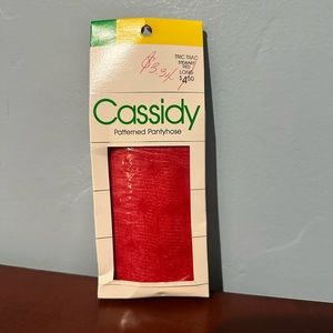 Vintage Cassidy Patterned Pantyhose Long 50L Tric Trac Nylon Stewart Red NOS
